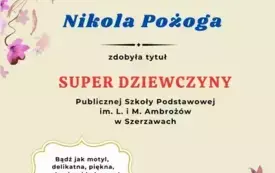 Galeria aktualności Nikola Pożoga zdobywa tytuł Super Dziewczyny Szkoły Podstawowej w Szerzawach! 2
