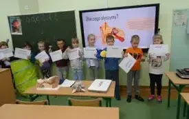 Spotkanie klasy I PSP w Godowie z audiofonolog Iwoną Tomaszewską - Hert 13