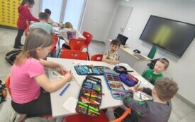 Karnawałowe maski na świetlicy - PSP Łomno 14