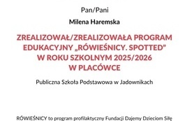 Zakończenie realizacji programu profilaktycznego &bdquo;R&Oacute;WIEŚNICY&rdquo; 2