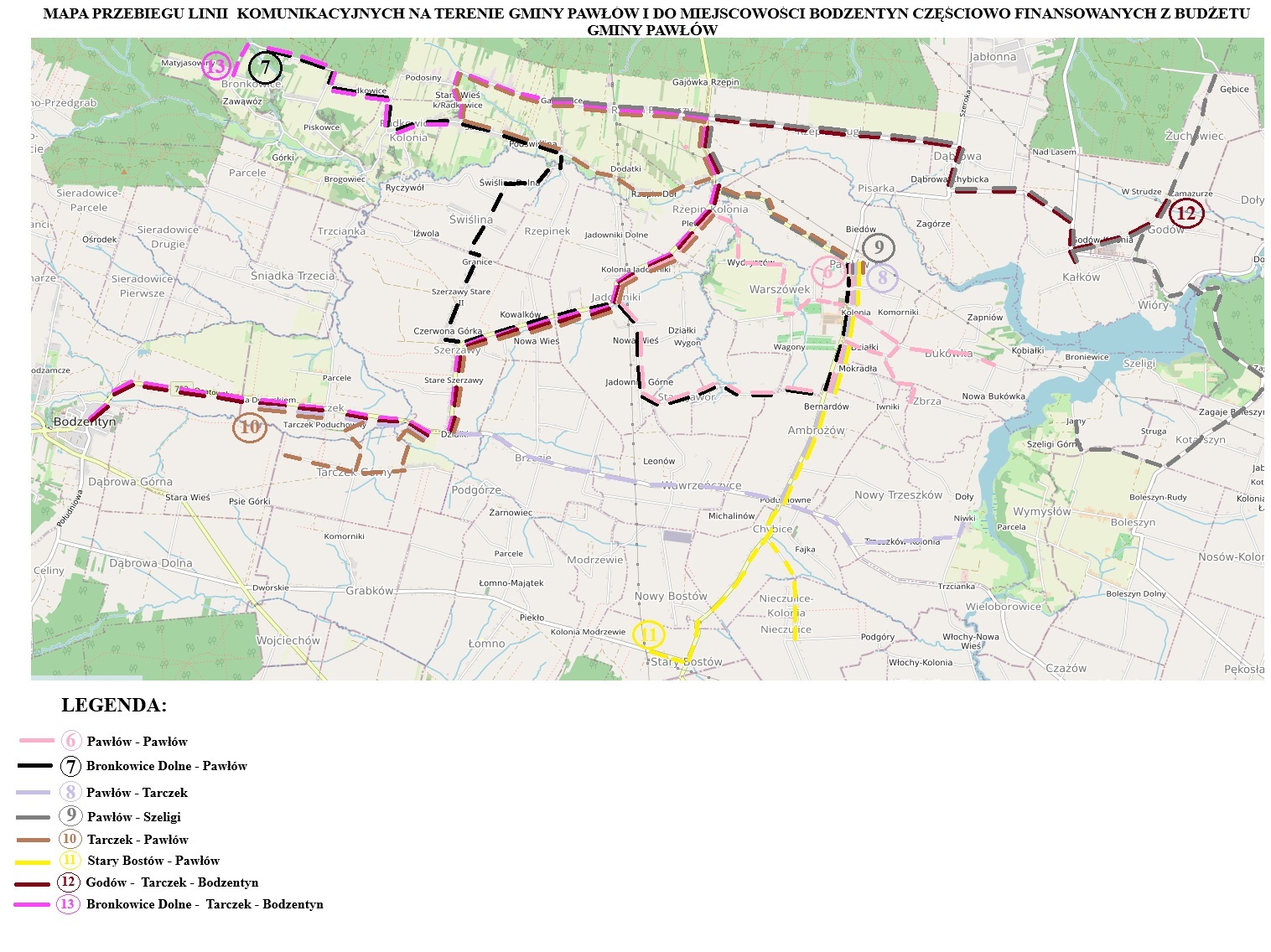 Mapa linii 6-13