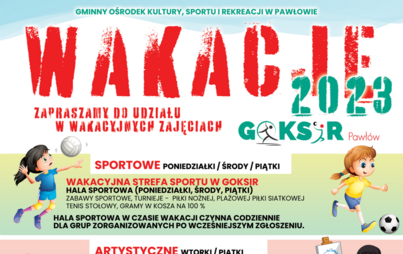 Zdjęcie do GOKSiR zaprasza na zajęcia wakacyjne